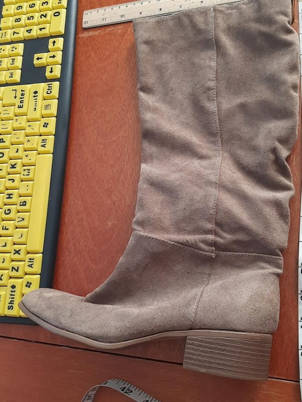 NEW ! Target Faux Suede Knee High Taupe Boot Size 7.5